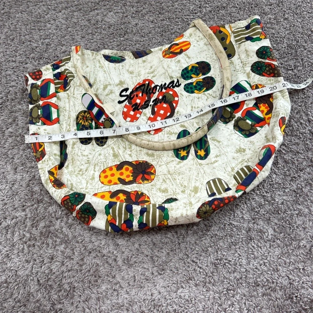 St. Thomas USVI Flip Flop Print Tote Bag with Matching Zipper Pouch‎